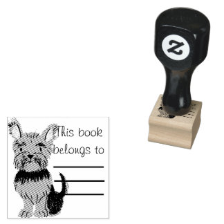 Yorkshire Terrier Puppy Personal Bibliotek Frimärk Stämpel