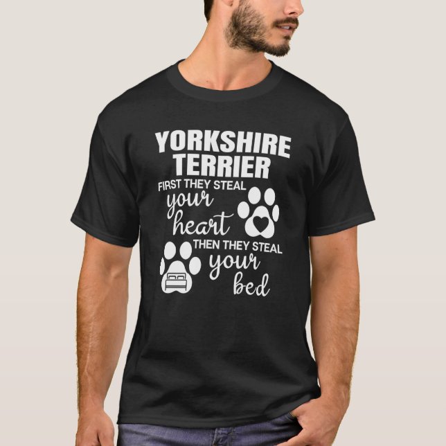 Yorkshire Terrier Quote Hund Paw Skriv ut T Shirt (Framsida)