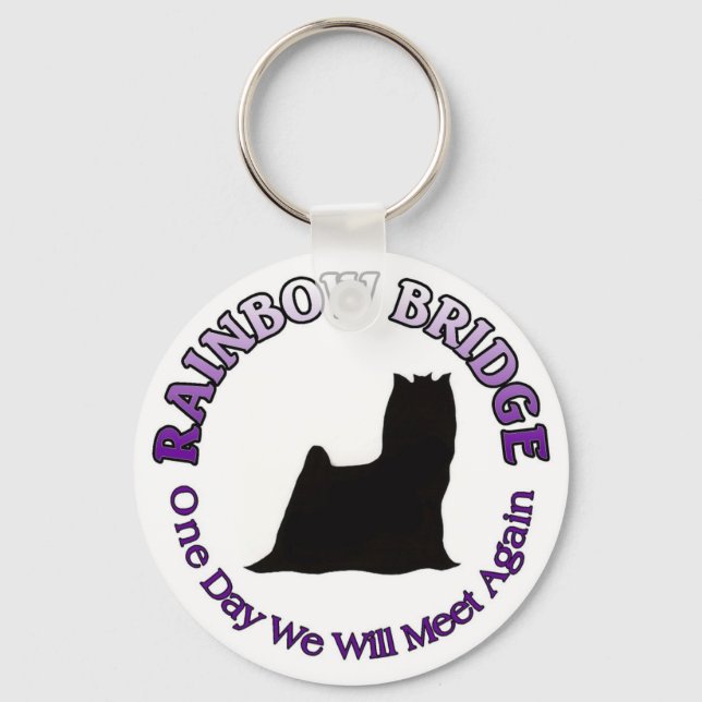 YORKSHIRE TERRIER RAINBOW BRIDGE KEYCHAIN NYCKELRING (Framsida)