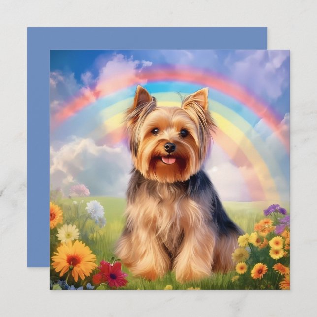 Yorkshire Terrier Rainbow Bridge Yorkie Sympathy (Fram/baksida)