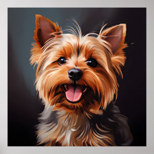 Yorkshire Terrier Realism Art Porträtt Poster