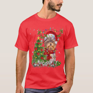 Yorkshire Terrier Reindeer Julgran Light De T Shirt