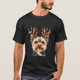 Yorkshire Terrier Ren Jul Belysning Hund Lojal T Shirt