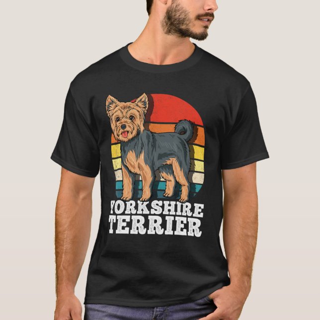 Yorkshire Terrier Retro T Shirt (Framsida)