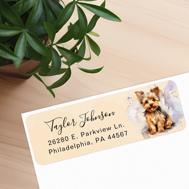 Yorkshire Terrier Returadressetikett Returadress Etikett (Skapare uppladdad)