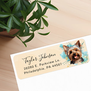 Yorkshire Terrier Returadressetikett Returadress Etikett