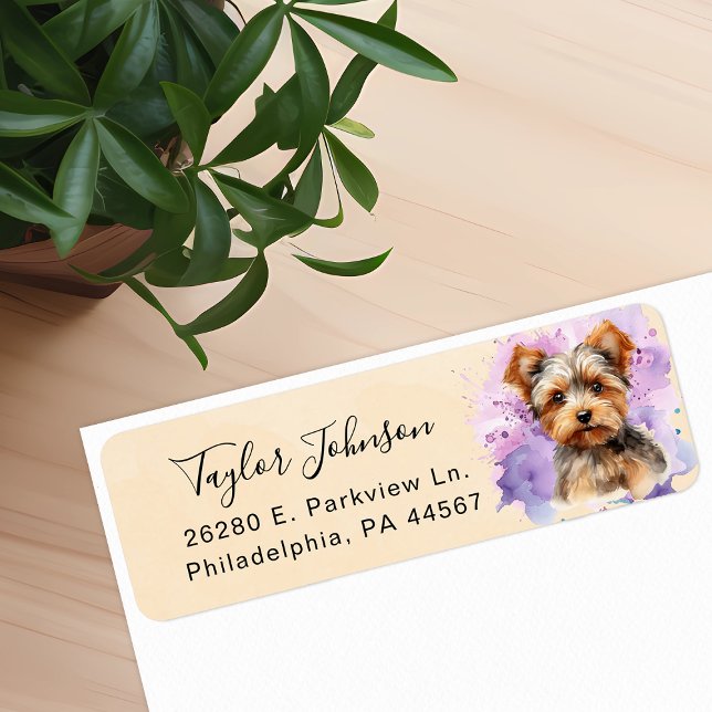 Yorkshire Terrier Returadressetikett Returadress Etikett (Skapare uppladdad)