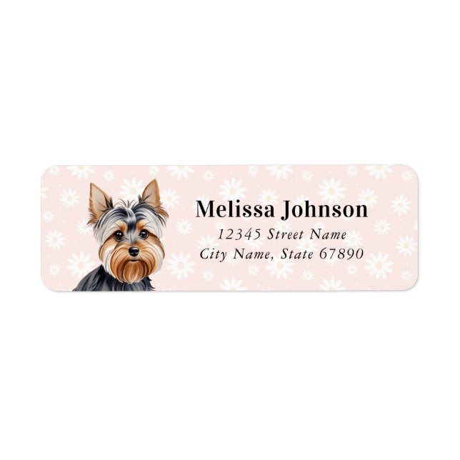 Yorkshire Terrier Returetiketters Hund Returadress Etikett (Framsidan)