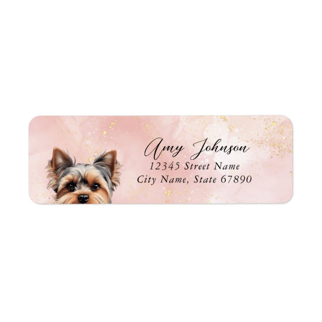 Yorkshire Terrier Returetiketters Hund Returadress Etikett (Framsidan)