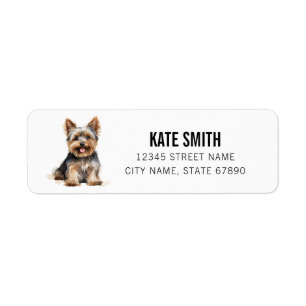 Yorkshire Terrier Returetiketters Returadress Etikett