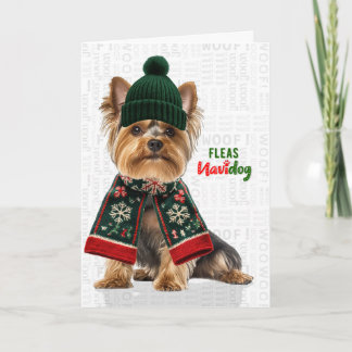 Yorkshire Terrier Roliga Lopp Navidog Jul Helgkort