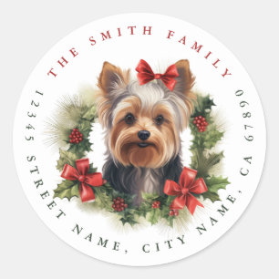 Yorkshire Terrier Round Stickers Runt Klistermärke