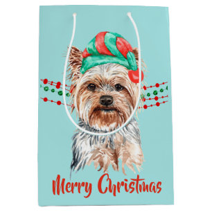 Yorkshire Terrier Santa Hat Helgdag String Pärlor