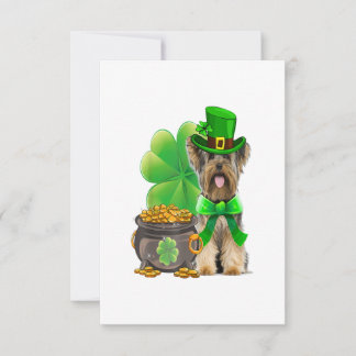 Yorkshire Terrier Shamrock St patricks day Hund OSA Kort