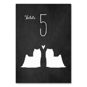 Yorkshire Terrier Silhouettes Wedding Reception Bordsnummer