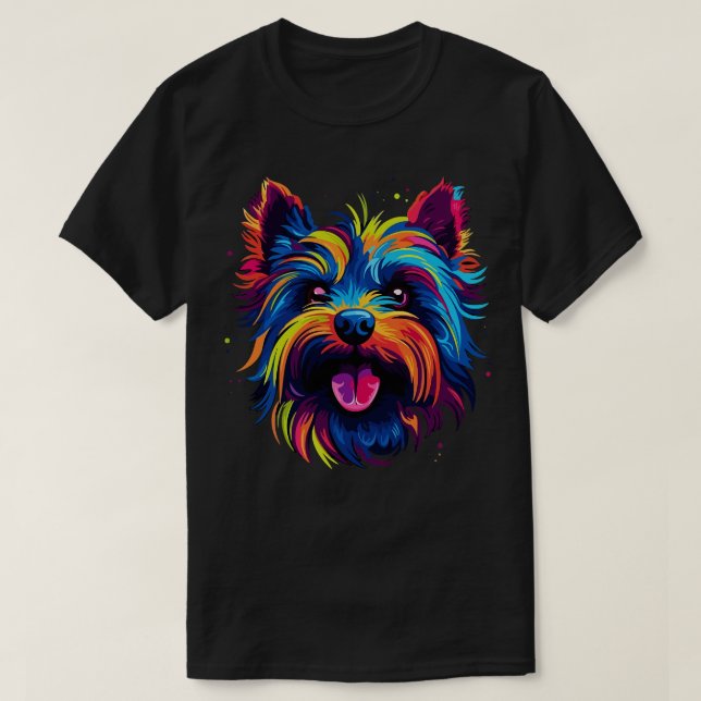 Yorkshire Terrier Smiling T Shirt (Design framsida)