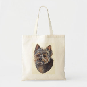 Yorkshire Terrier som målas i akvarell Tygkasse