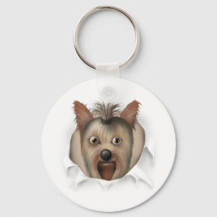 Yorkshire Terrier som ut slår sönder Nyckelring