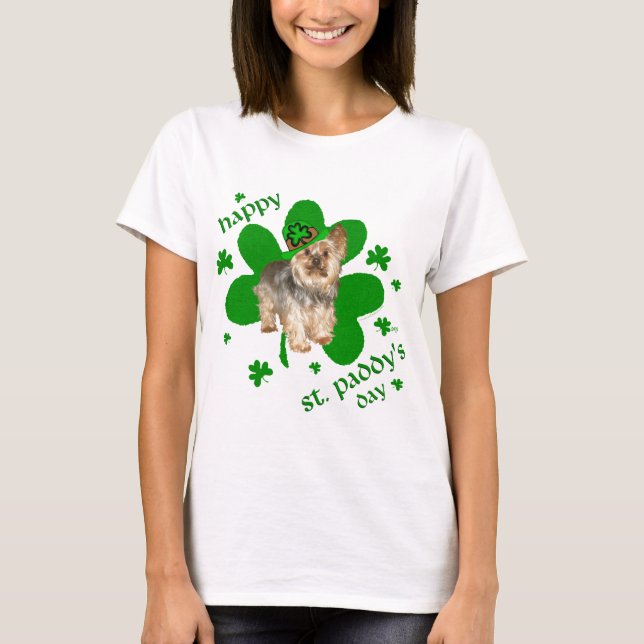 Yorkshire Terrier St Patricks Day T Shirt (Framsida)