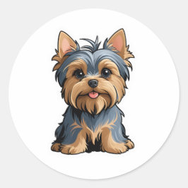 Yorkshire Terrier Sticker Runt Klistermärke