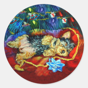 Yorkshire Terrier Stickers Runt Klistermärke