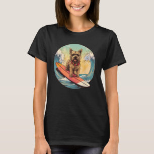 Yorkshire Terrier Surfing Rolig hund Beach T Shirt