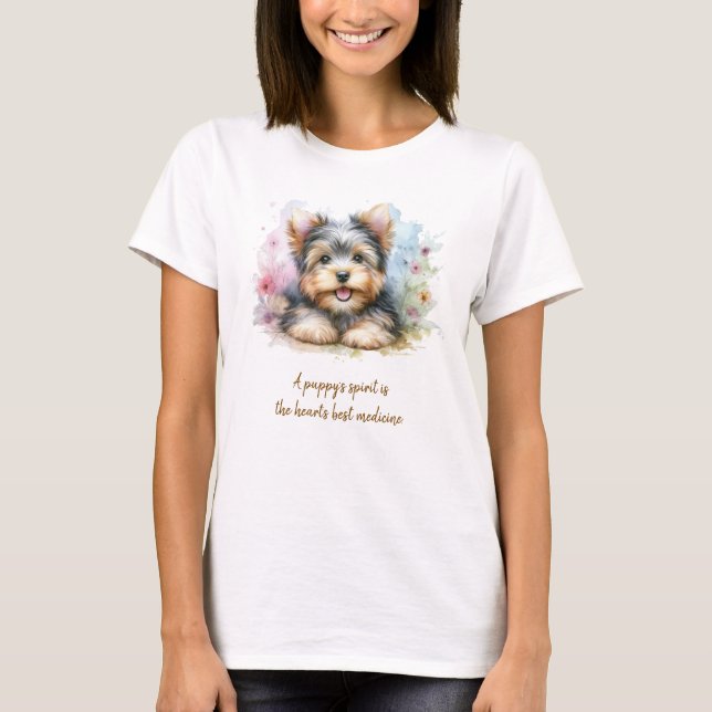 Yorkshire Terrier T-Shirt with Quote (Framsida)
