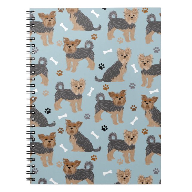 Yorkshire Terrier Tass och Bones Yorkie Hund Anteckningsbok (Framsidan)