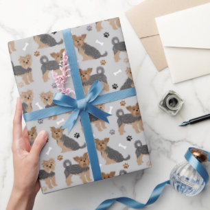 Yorkshire Terrier Tass och Bones Yorkie Hund Presentpapper