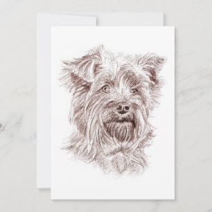 Yorkshire Terrier Teckning Inbjudningar