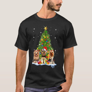 Yorkshire Terrier Träd God jul T Shirt
