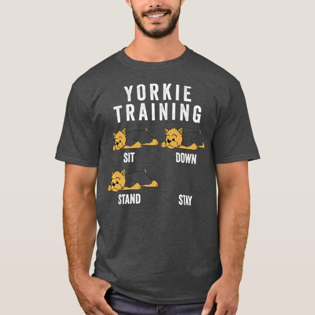 Yorkshire Terrier Training Hund Premium T Shirt (Framsida)