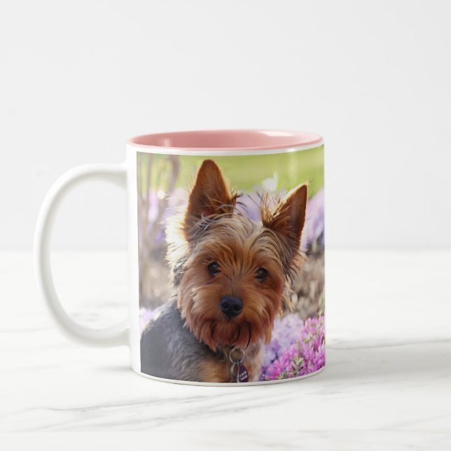 Yorkshire Terrier Två-Tonad Mugg (Vänster)