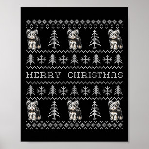 Yorkshire Terrier Ugly jul Sweater Rolig hund Poster