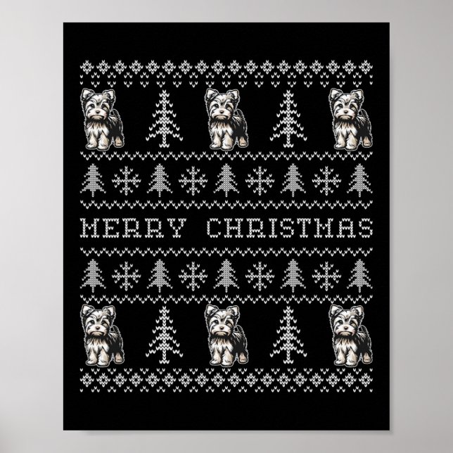 Yorkshire Terrier Ugly jul Sweater Rolig hund Poster (Framsidan)