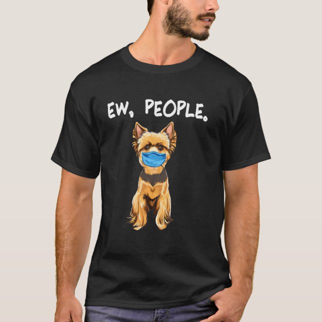 Yorkshire Terrier Usch människor Hund som bär ansi T Shirt (Framsida)
