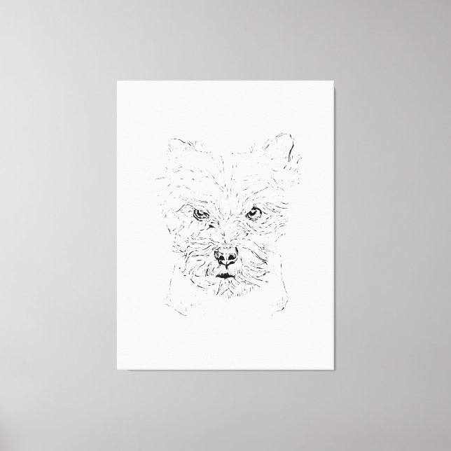 Yorkshire Terrier Väggkonst,Minimalistisk Linjedra Canvastryck (Framsida)
