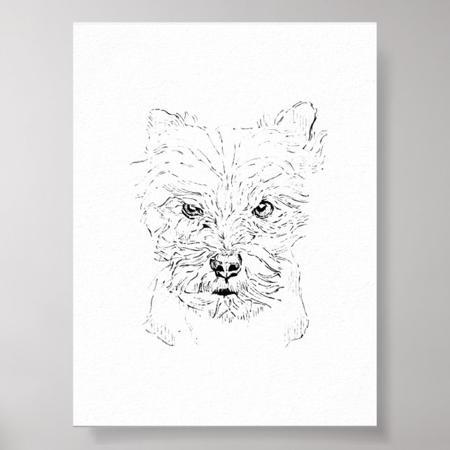 Yorkshire Terrier Väggkonst,Minimalistisk Linjedra Poster (Framsidan)
