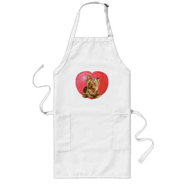Yorkshire Terrier Valentine Day Långt Förkläde (Framsidan)