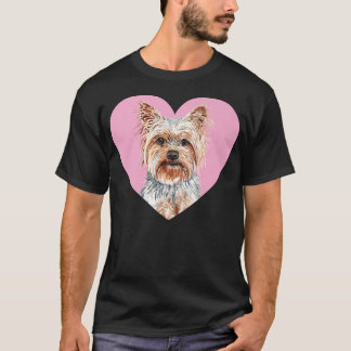 Yorkshire Terrier Valentines day Rosa Heart Yorkie T Shirt