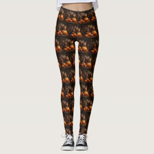 Yorkshire Terrier Valp Höstglädje Pumpa Leggings
