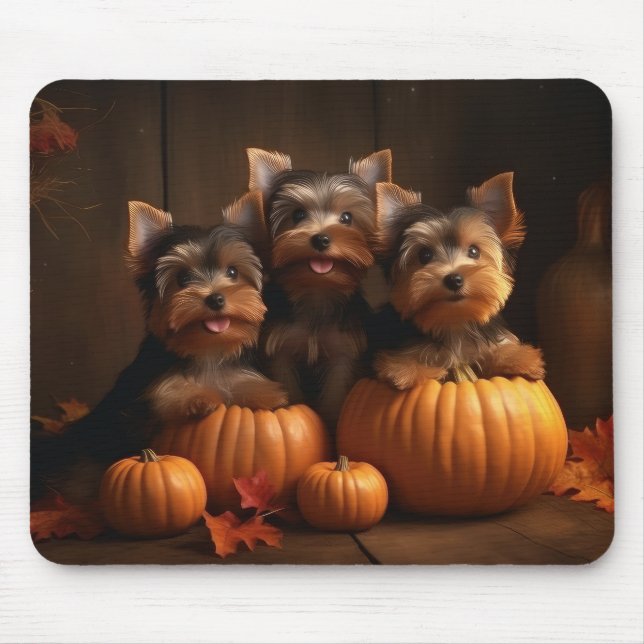 Yorkshire Terrier Valp Höstglädje Pumpa Musmatta (Framsidan)