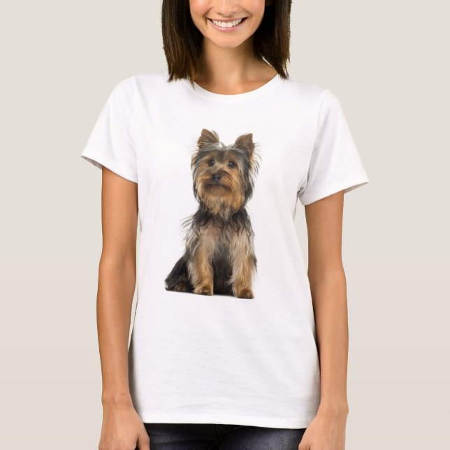 Yorkshire Terrier Valp Hund T-Shirt (Framsida)