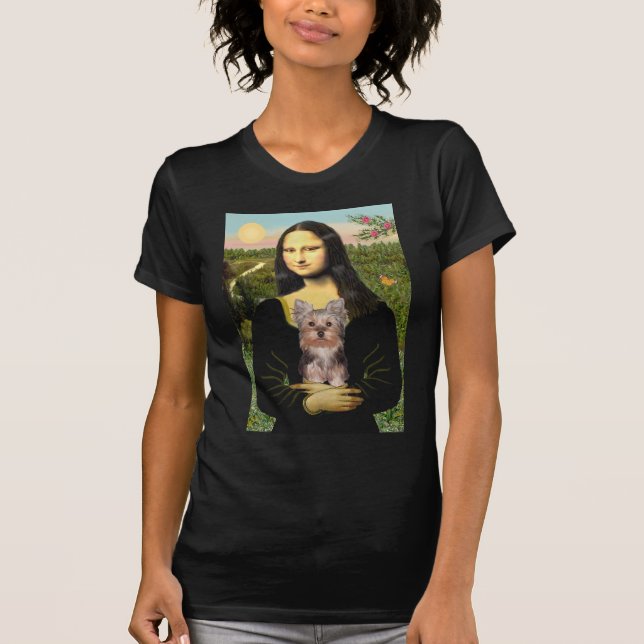 Yorkshire Terrier Valp - Mona Lisa Tee Shirt (Framsida)