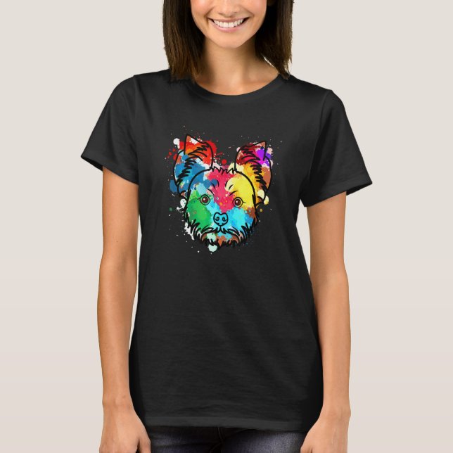 Yorkshire Terrier Vatten Färg Yorkie Hund Pain T Shirt (Framsida)