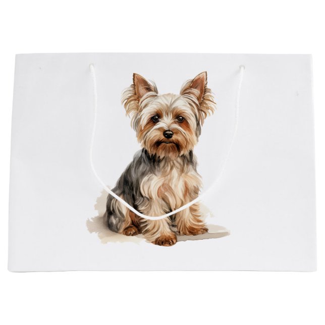 Yorkshire Terrier vattencolor print Yorkie hund ar (Framsidan)