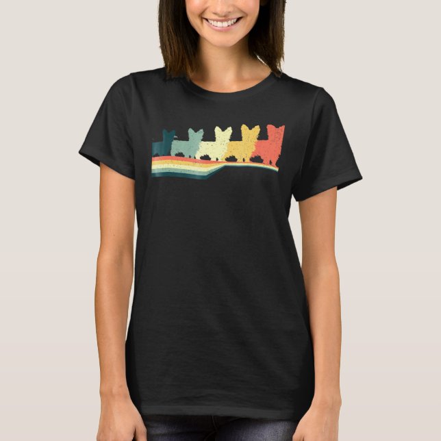 Yorkshire Terrier Vintage Retro Stil T Shirt (Framsida)