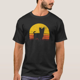 Yorkshire Terrier Vintage Silhouette Retro Sunset T Shirt