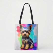 Yorkshire Terrier Watercolor Paint Stänk Tote