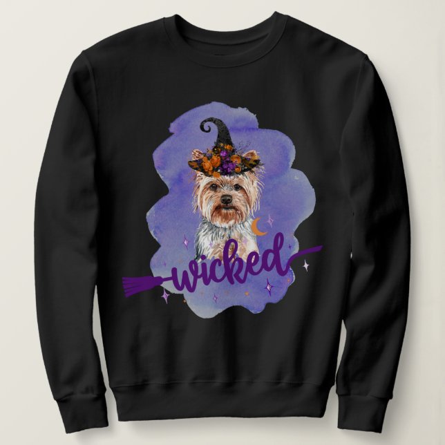 Yorkshire Terrier Wicked Witch Lila T Shirt (Design framsida)